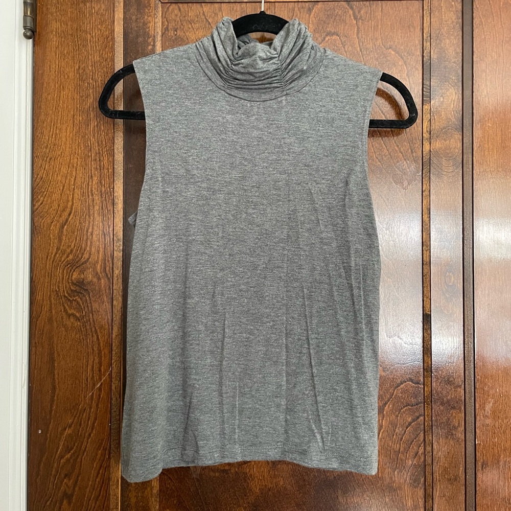 Jillian Nicole Ruched Mock Neck Tank Top